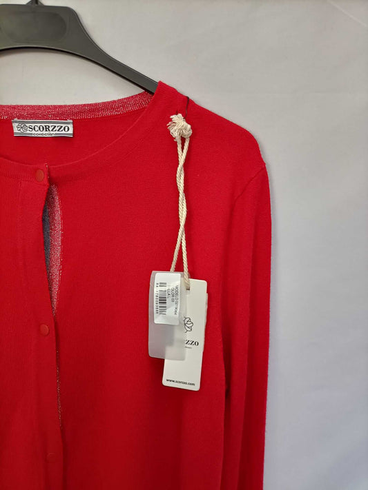 SCORZOO. Pink cardigan with metallic threads TL