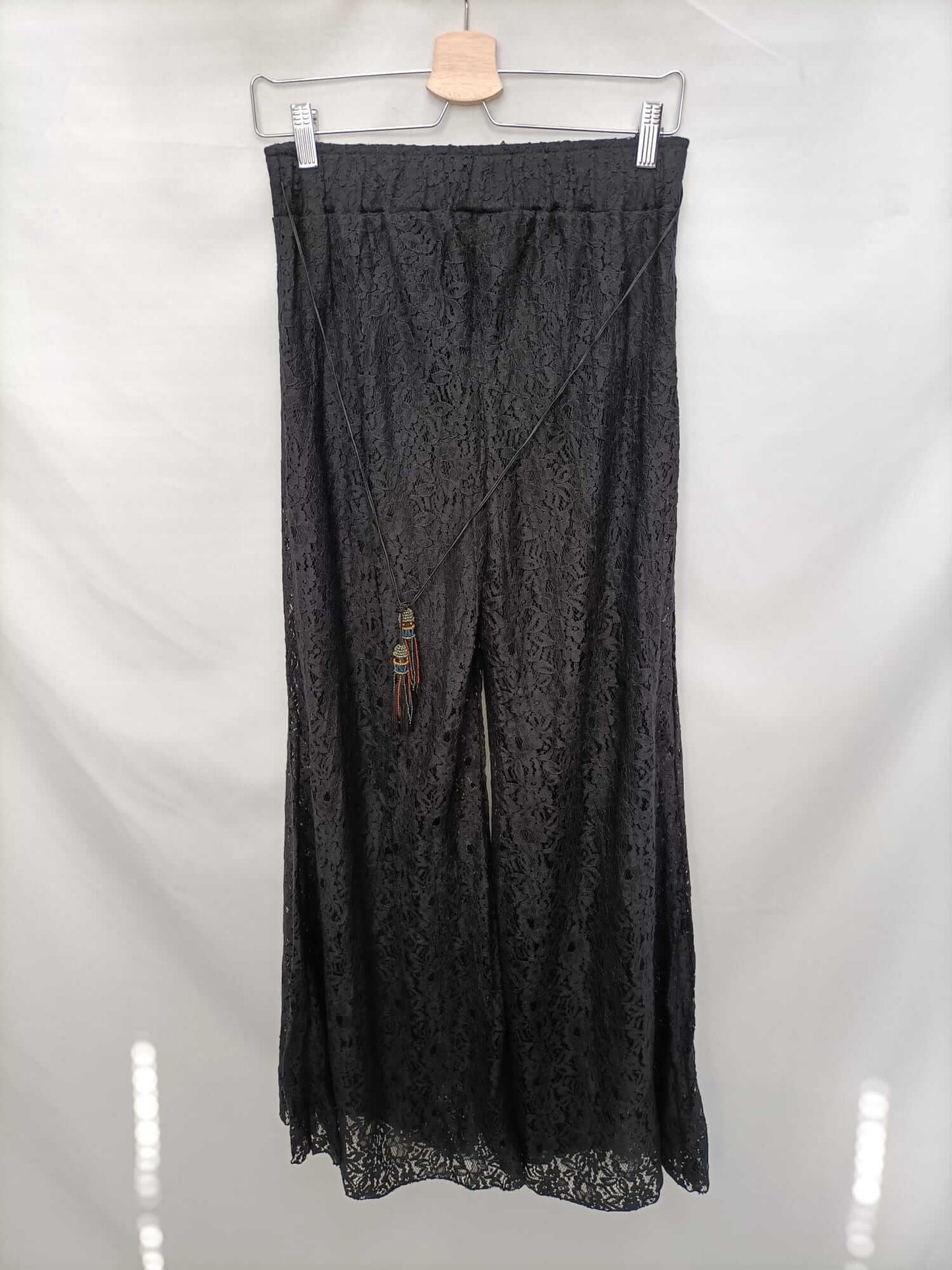 NEKANE.Pantalones palazzo negros T.m/l