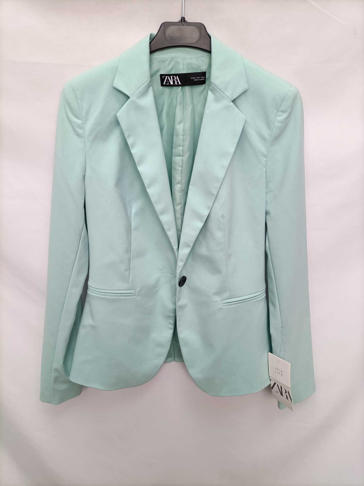 ZARA.Blazer verde agua T.34