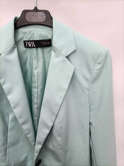ZARA.Blazer verde agua T.34