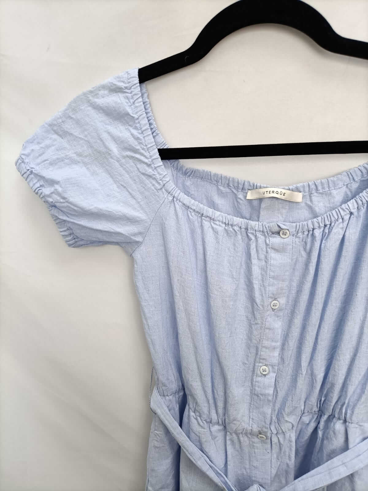 UTERQÜE.Vestido midi azul T.xs