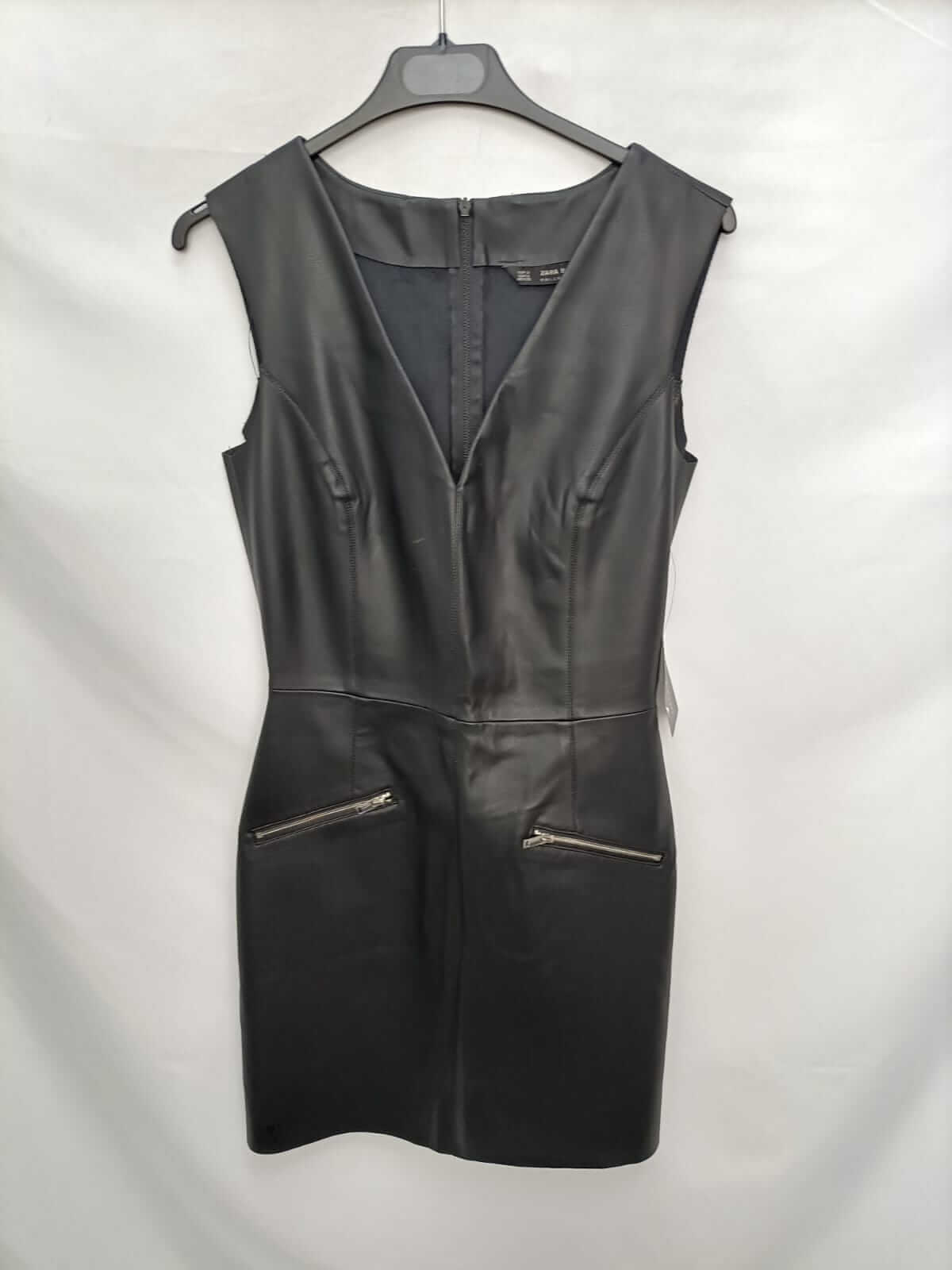 ZARA.Vestido efecto piel T.s