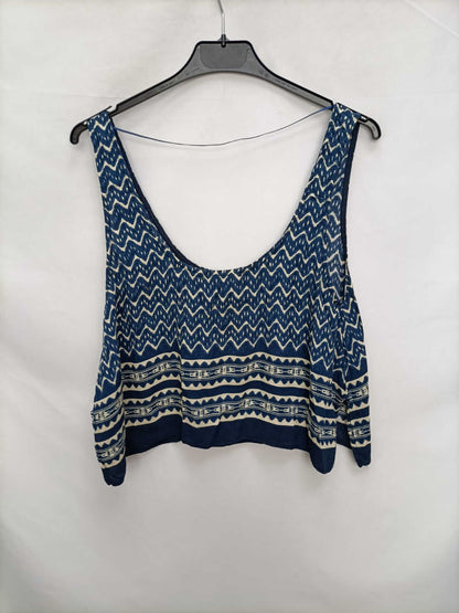 PULL&amp;BAR. Blue ethnic top Tm