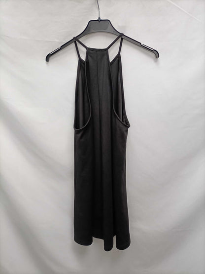 ZARA.Vestido corto negro halter T.s