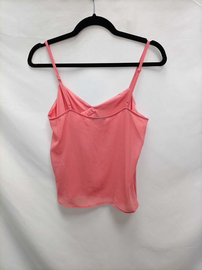 PULL&BEAR.Top semitransparente coral T.s