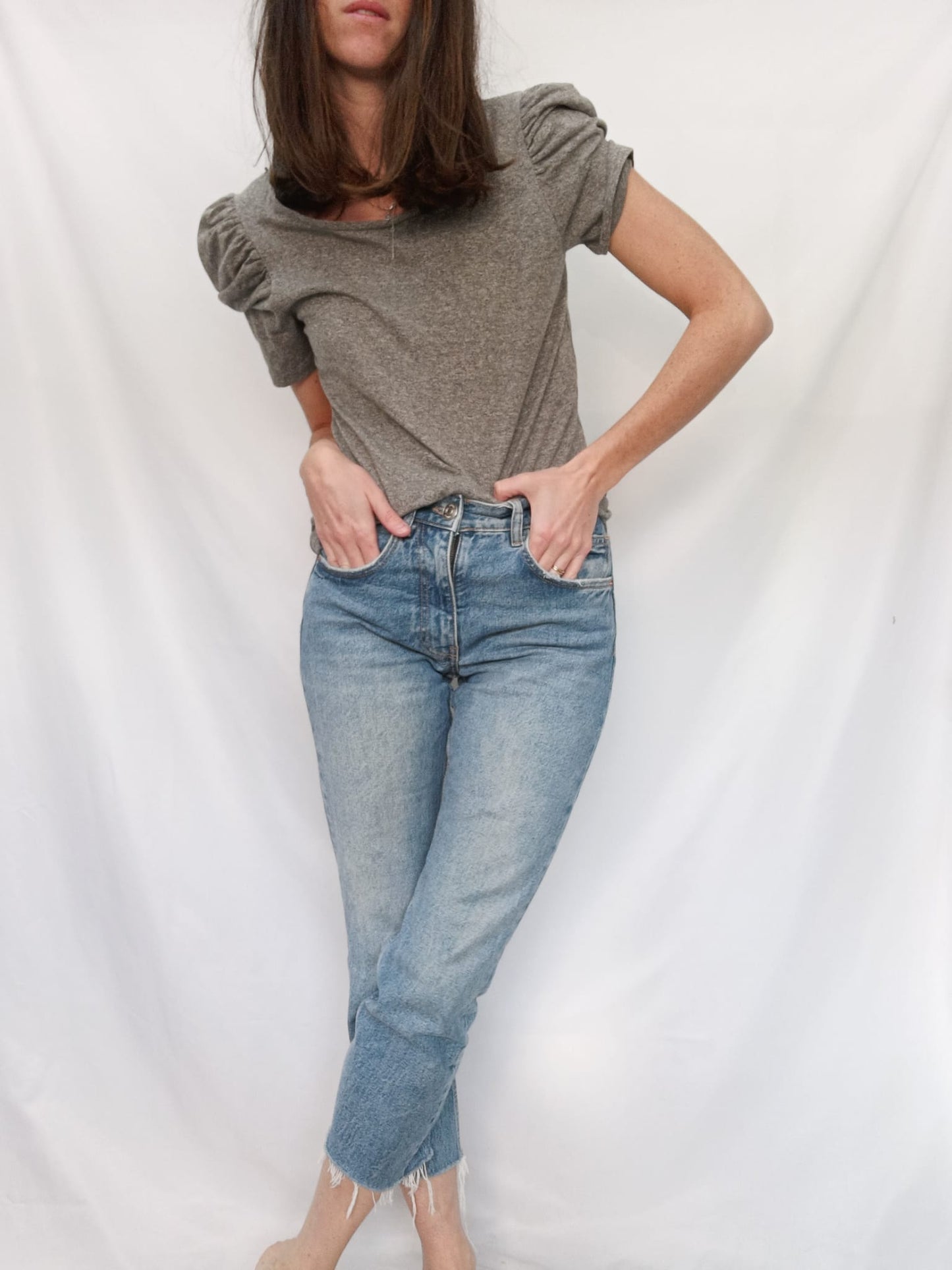 SANDRO. Grey T-shirt size 36