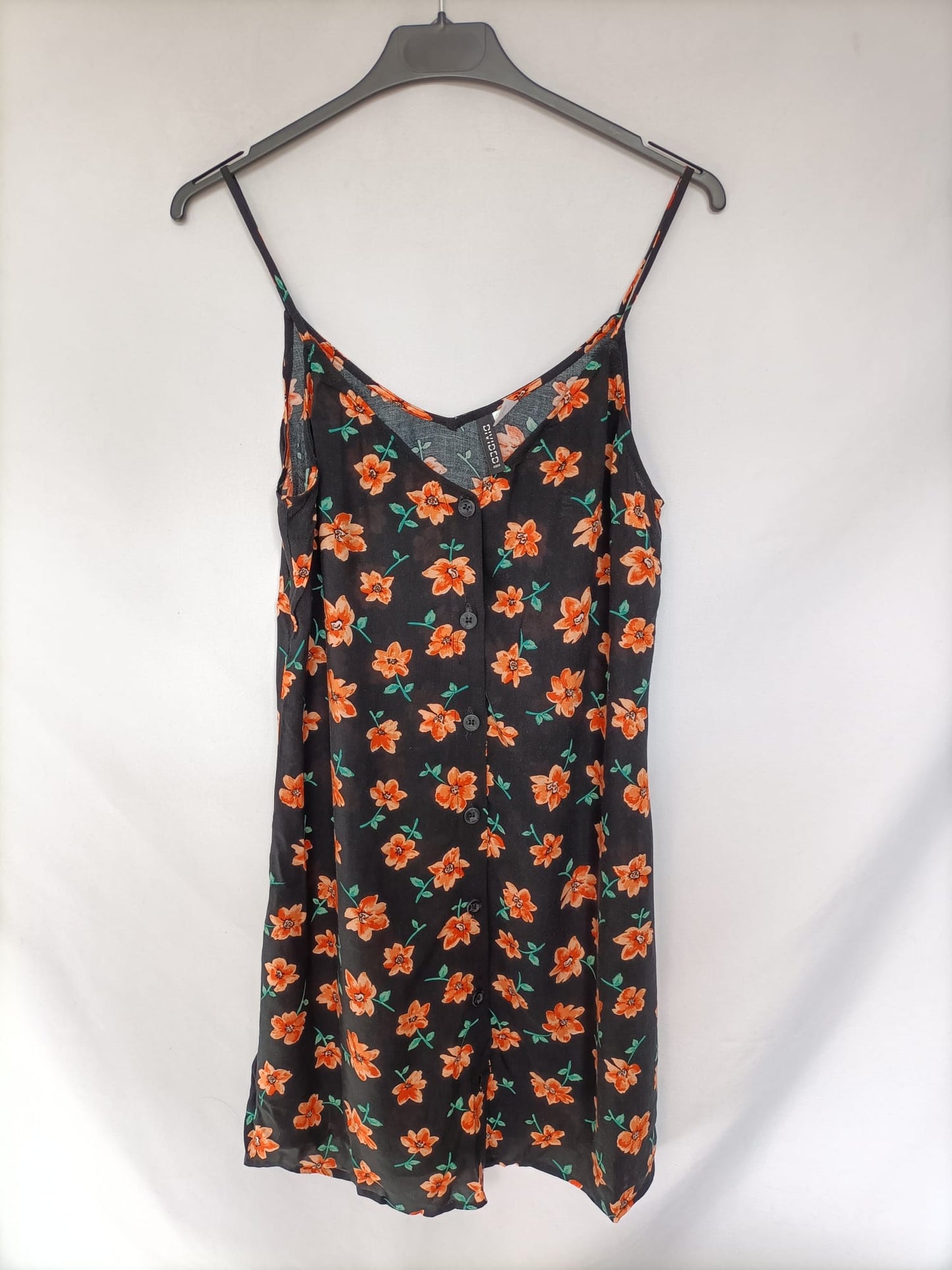 H&M. Vestido corto flores T.40
