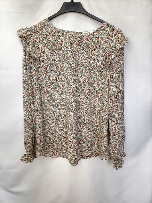 CERISE BLUE. Blusa flores y amebas T.l