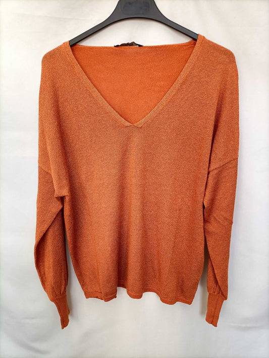 ONLY. Jersey naranja hilos metálicos T.m