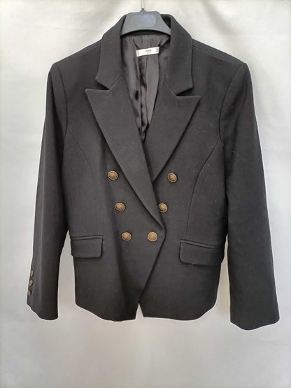 MANGO. Blazer negra cruzada T.xl