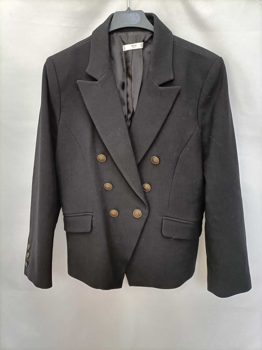 MANGO. Blazer negra cruzada T.xl
