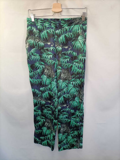 ZARA.Pantalones fluidos selva T.s