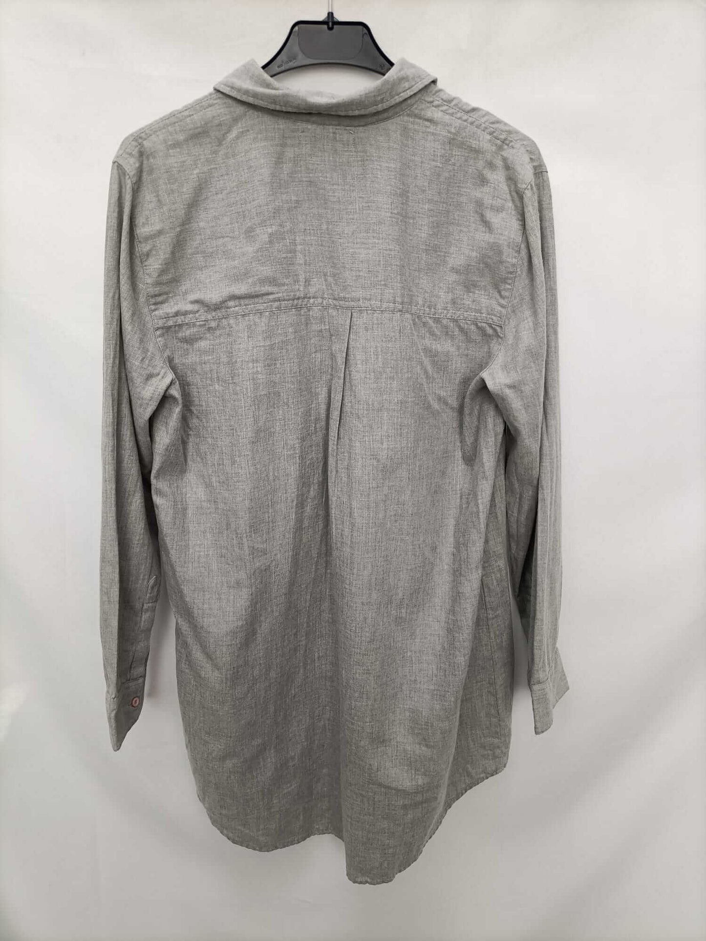 SHANA.Camisa oversized gris jaspeada T.m
