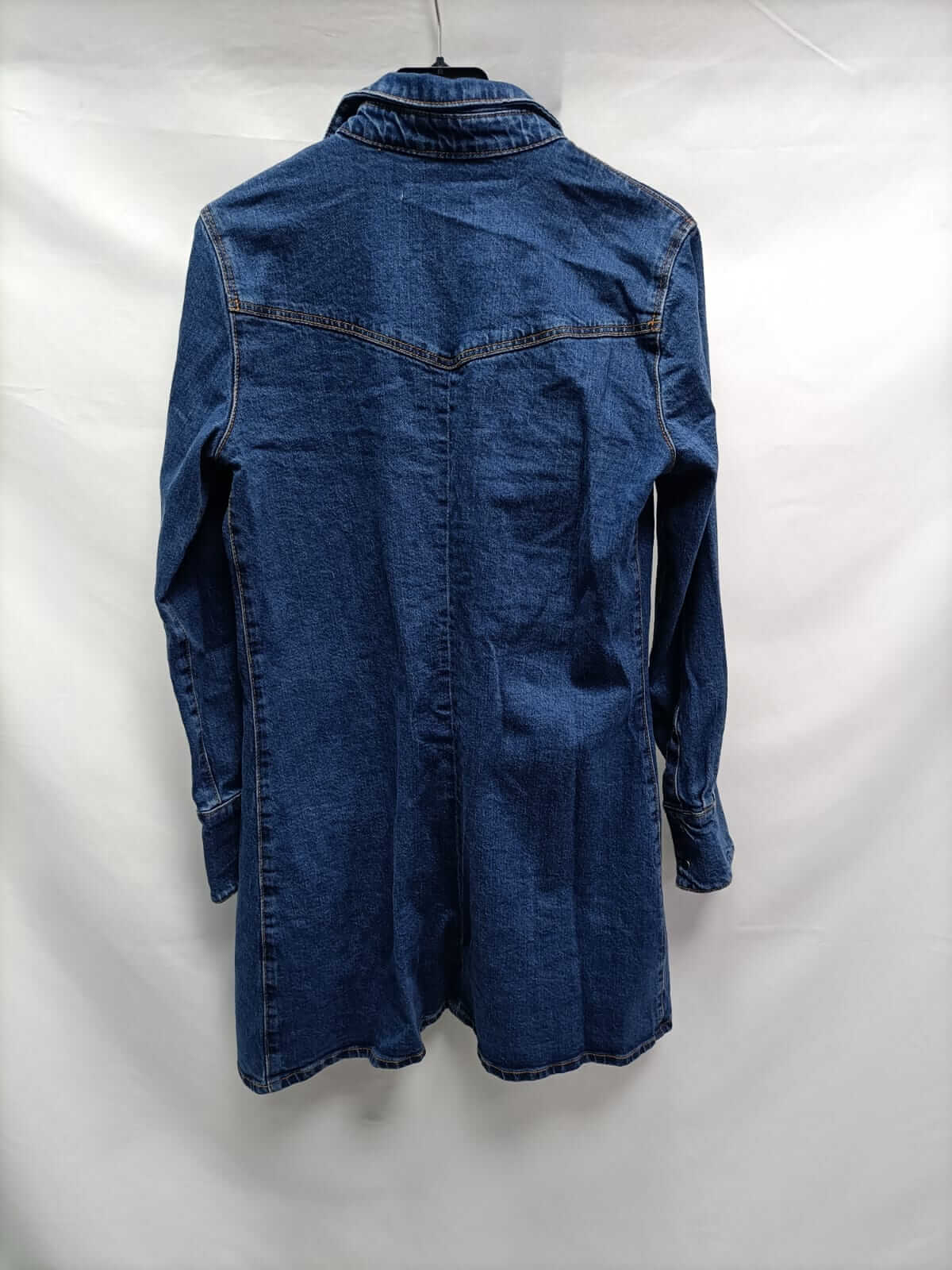 MANGO.Camisa denim larga T.m