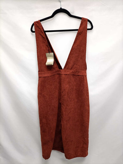 PULL&BEAR.Vestido estilo peto micropana teja T.L