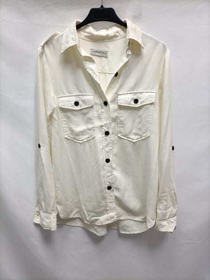 ZARA.Camisa beige botones Txs
