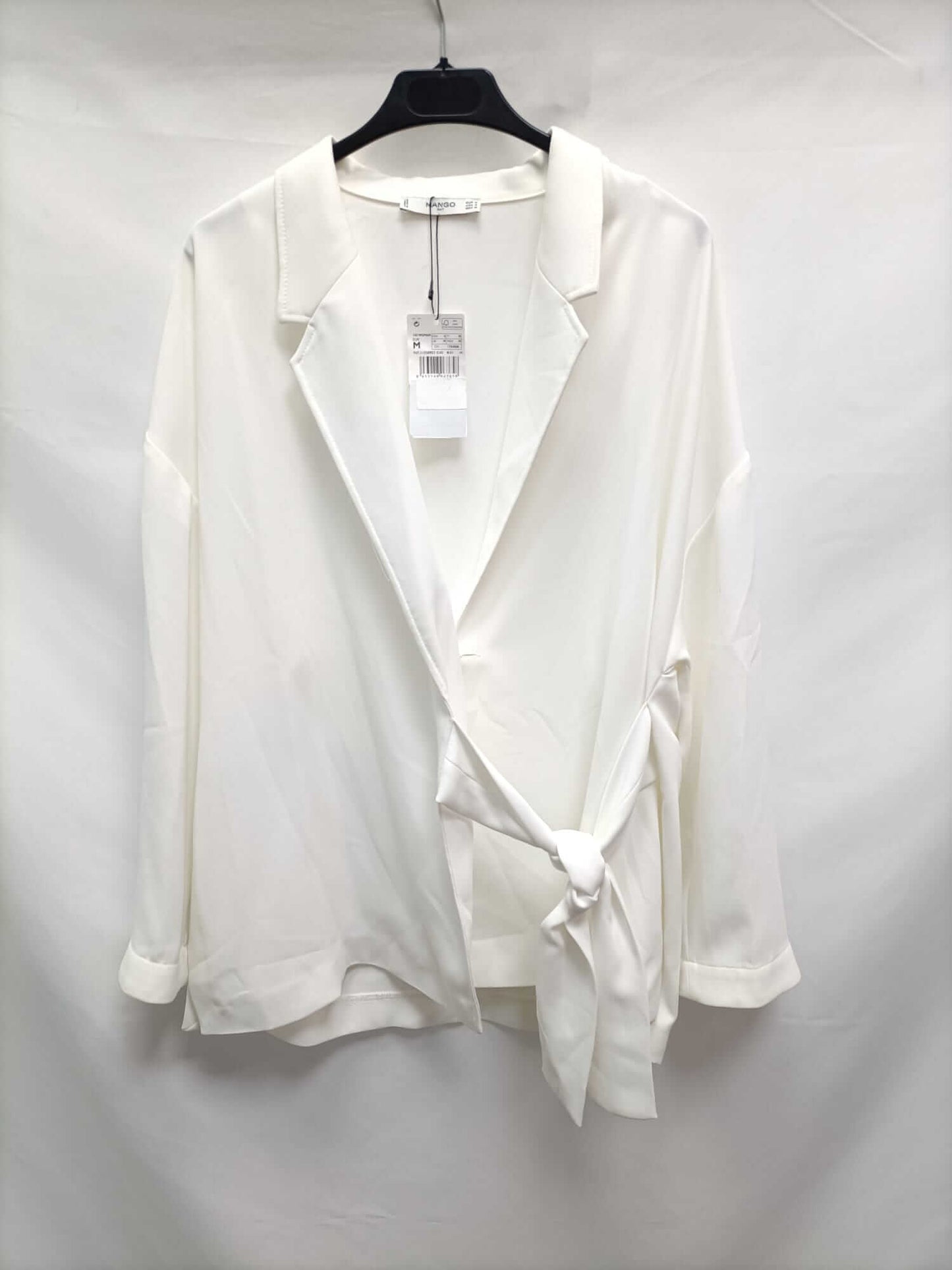 ZARA.Blazer blanca cruzada nudo T.m