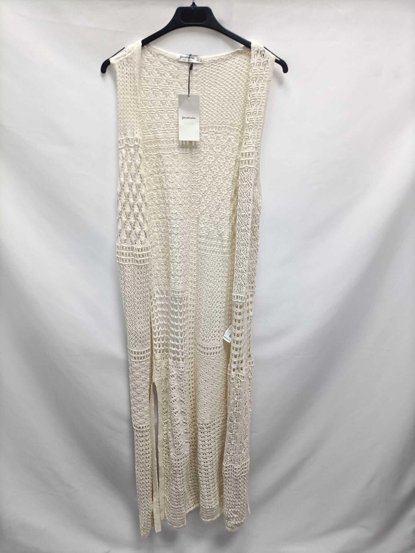 STRADIVARIUS.Chaleco largo croché T.m