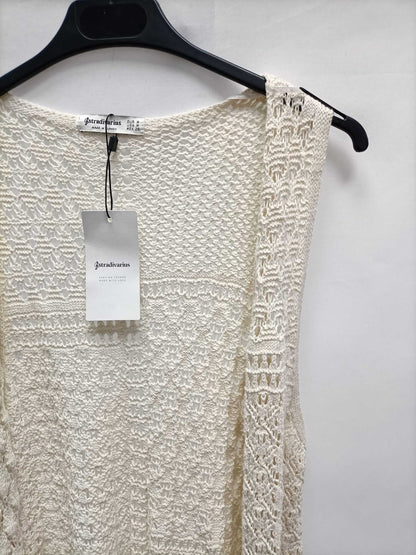 STRADIVARIUS.Chaleco largo croché T.m