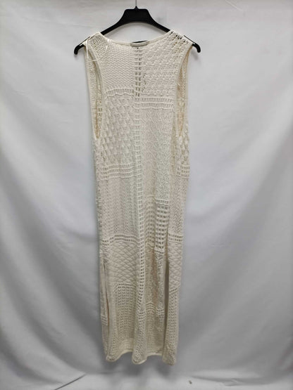 STRADIVARIUS.Chaleco largo croché T.m