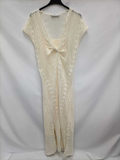 ZARA.Vestido punto abierto combinación interior T.L