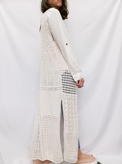 STRADIVARIUS.Chaleco largo croché T.m