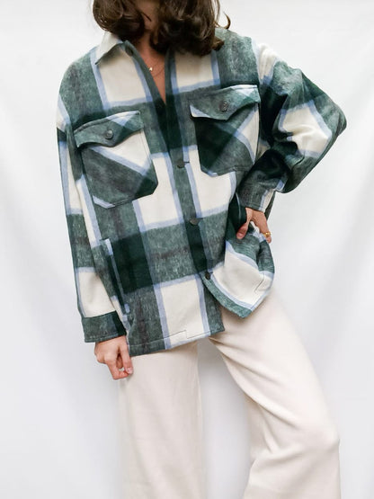 ZARA.Chaqueta/sobrecamisa franela cuadros T.s