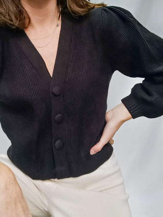 ZARA. Black knitted jacket Tm