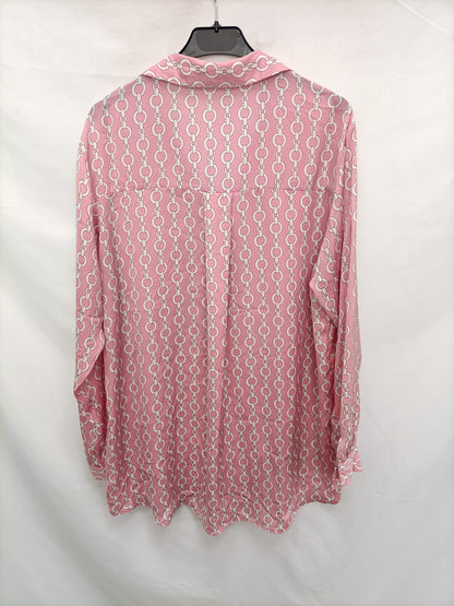 ZARA.Pink printed blouse T.xl