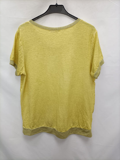 NEW COLLECTION.Camiseta amarilla detalles purpurina T.L