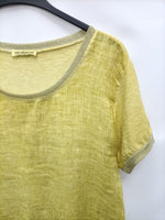 NEW COLLECTION.Camiseta amarilla detalles purpurina T.L
