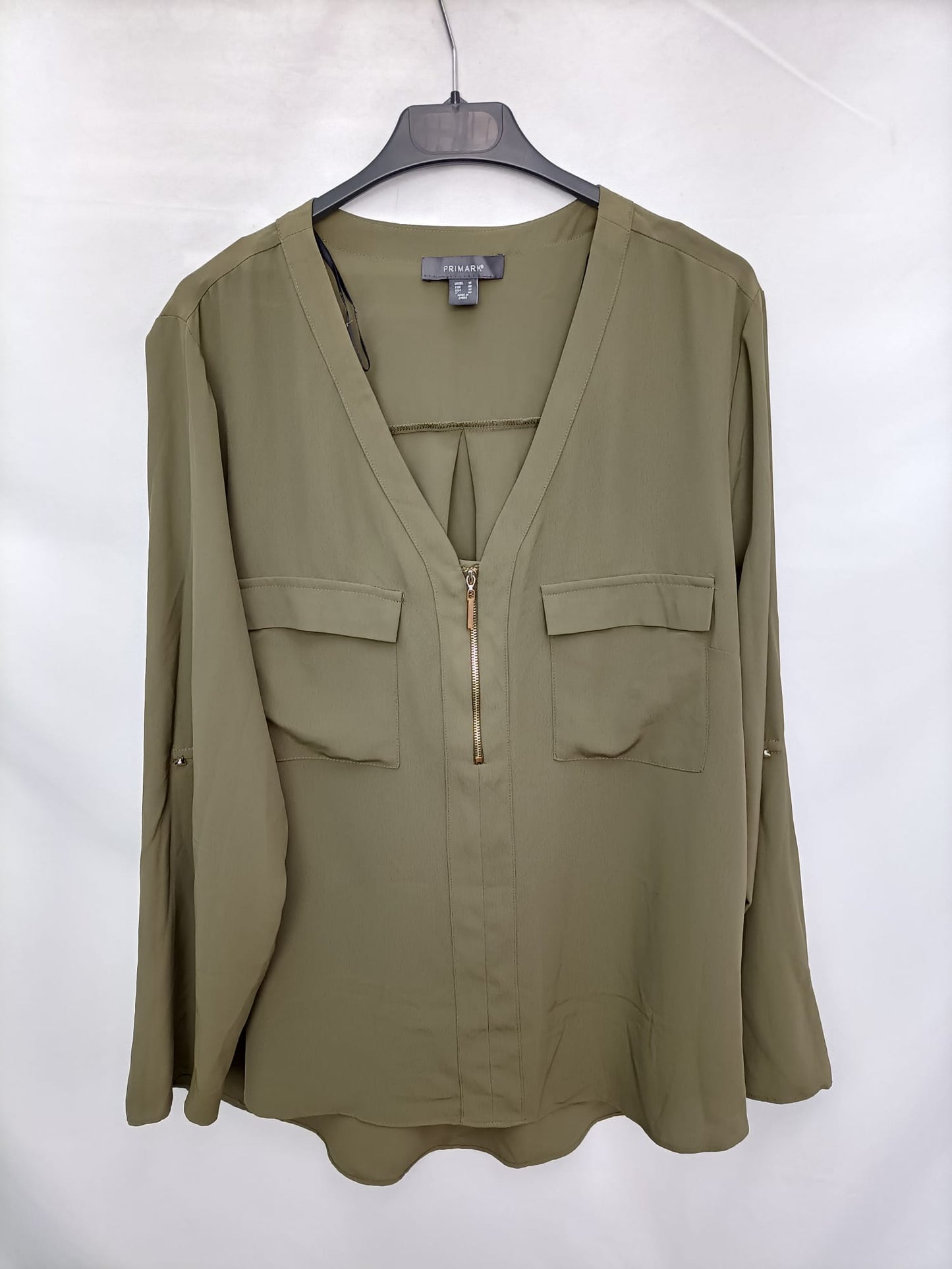PRIMARK.Khaki green blouse T.46