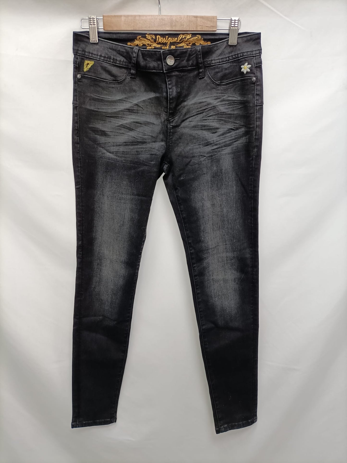 DESIGUAL. Black denim size 40
