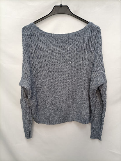 BERSHKA. Jersey azul jaspeados T.m