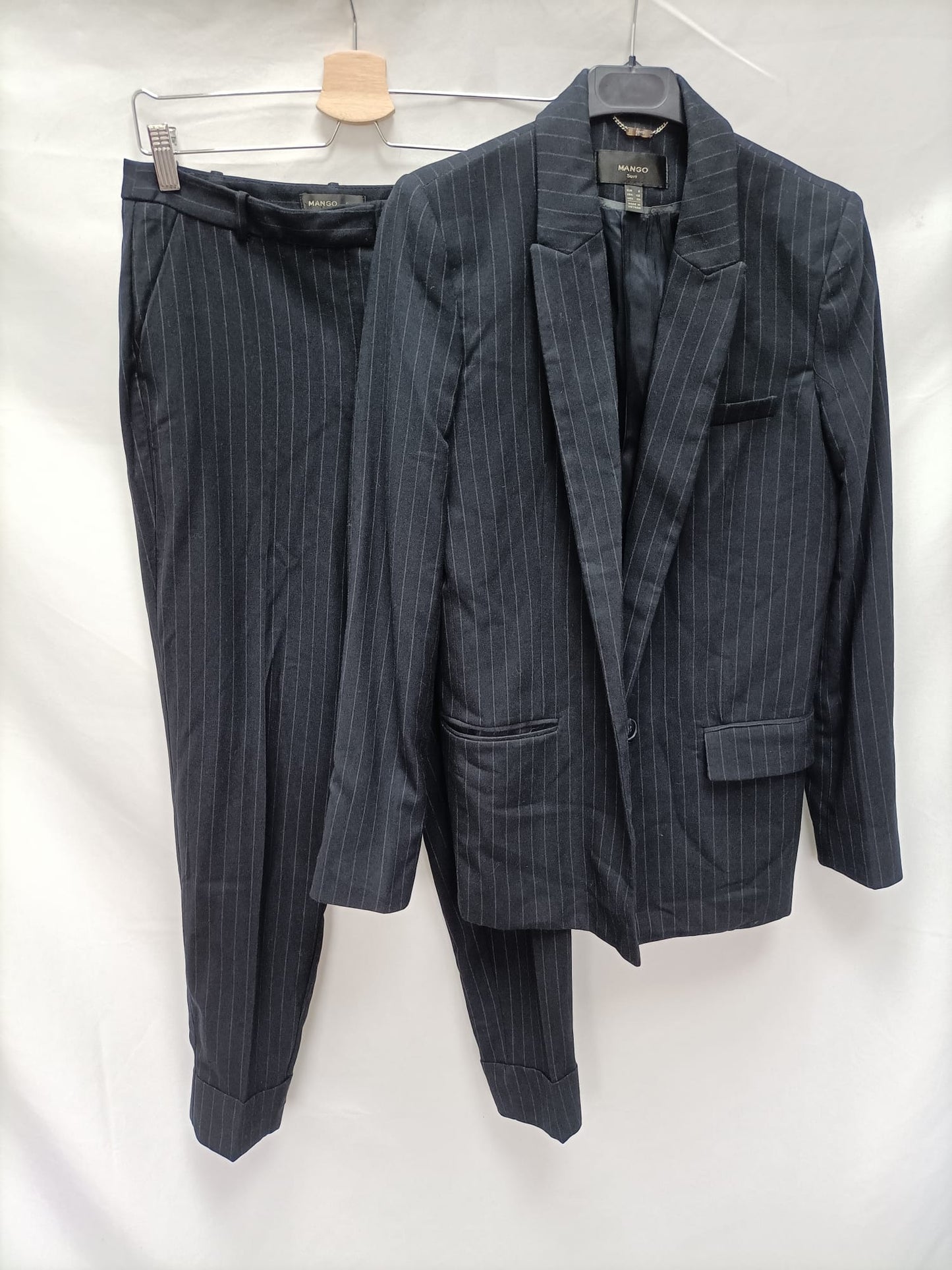 MANGO. Striped suit blazer Ts