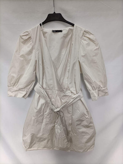 ZARA.Vestido beige T.M