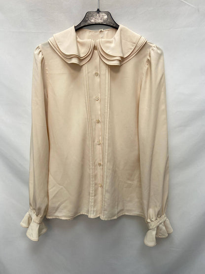 OTRAS.Blusa estilo romántico beige T.40(m)