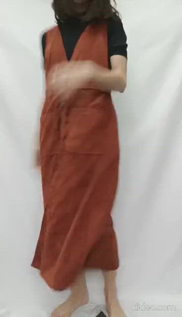 PULL&BEAR.Vestido estilo peto micropana teja T.L