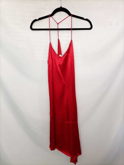 MANGO.Vestido midi satinado T.s