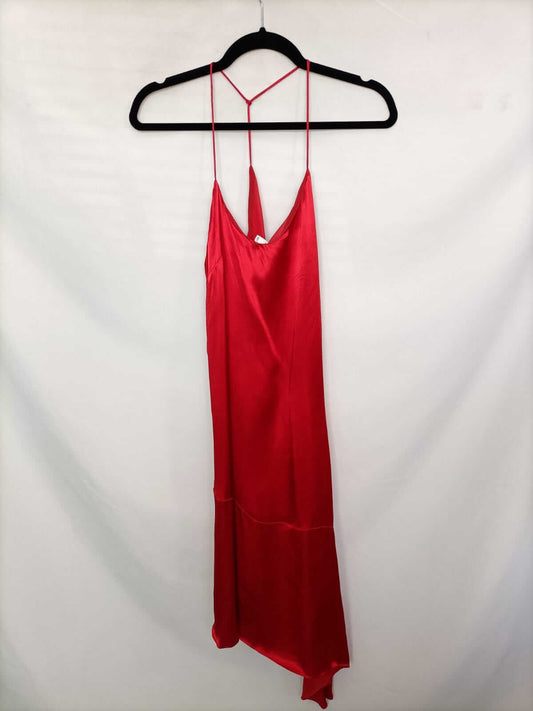 MANGO.Vestido midi satinado T.s