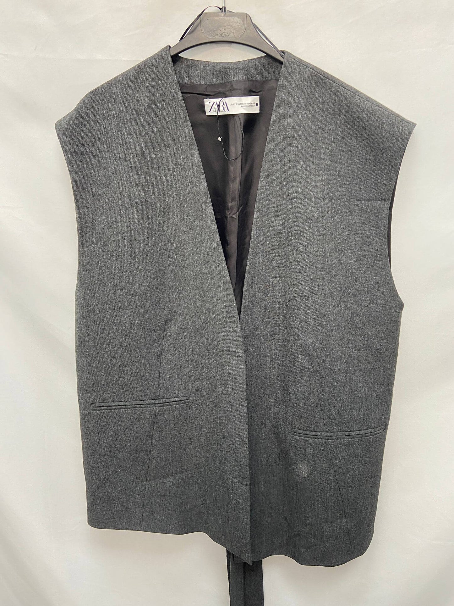 ZARA. Oversized gray vest T.xs-s