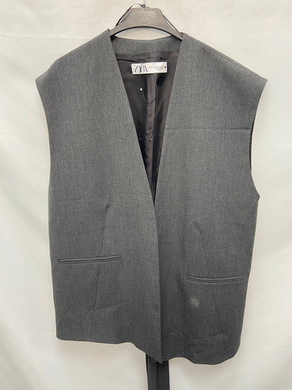 ZARA. Oversized gray vest T.xs-s