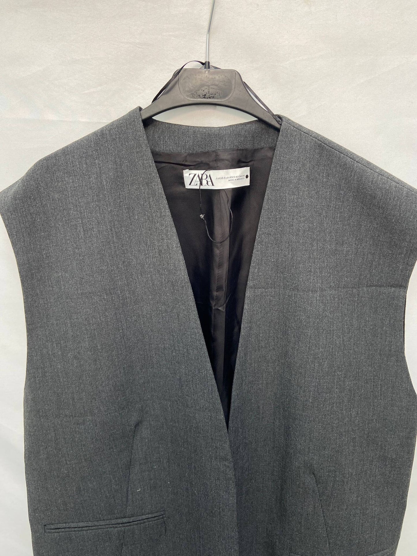ZARA. Oversized gray vest T.xs-s