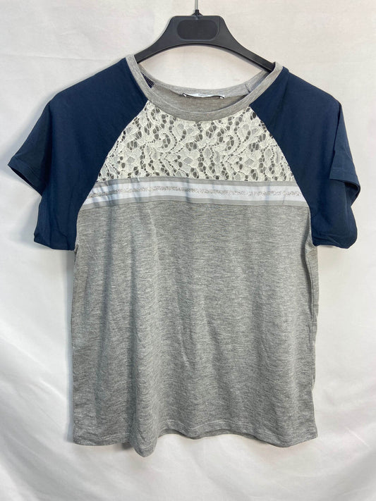 MANGO. Camiseta texturas T.s