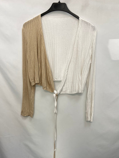 OTRAS.Croptop punto canalé bicolor T.s/m