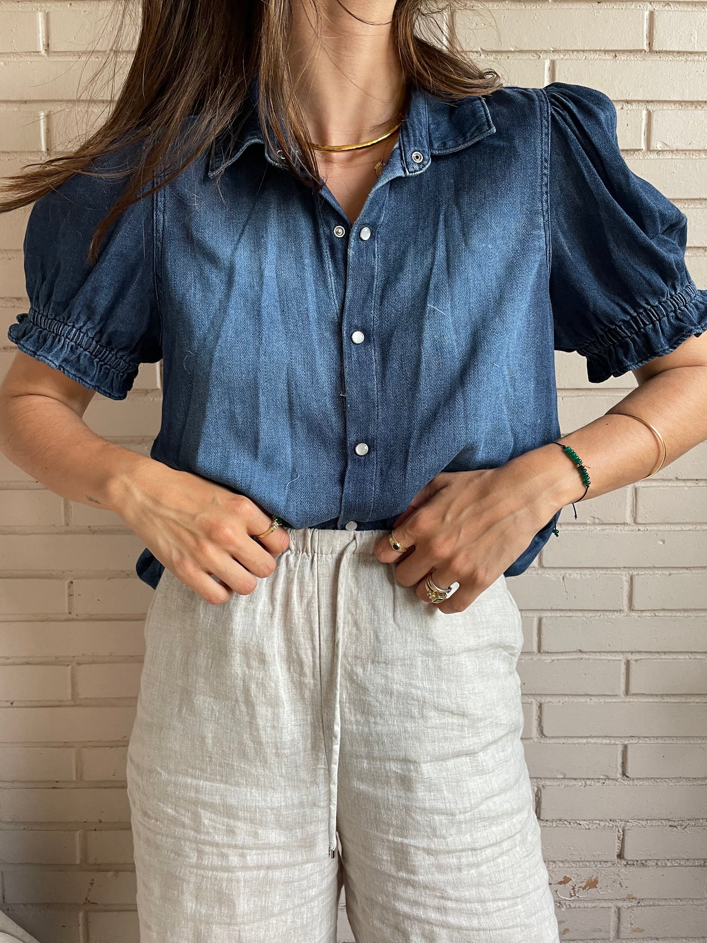 BA&amp;SH.Short sleeve denim shirt T.2(s)