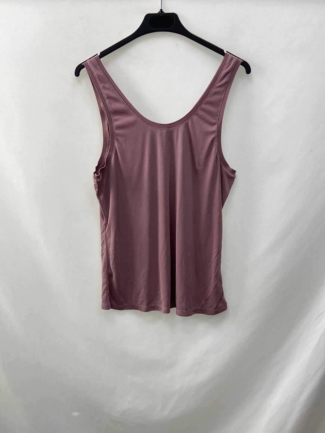 OYSHO. Mauve ribbed knit T-shirt TL