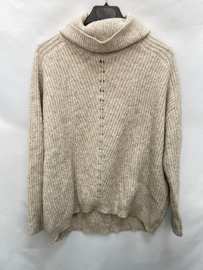 MANGO.Jersey beige cuello alto T.S