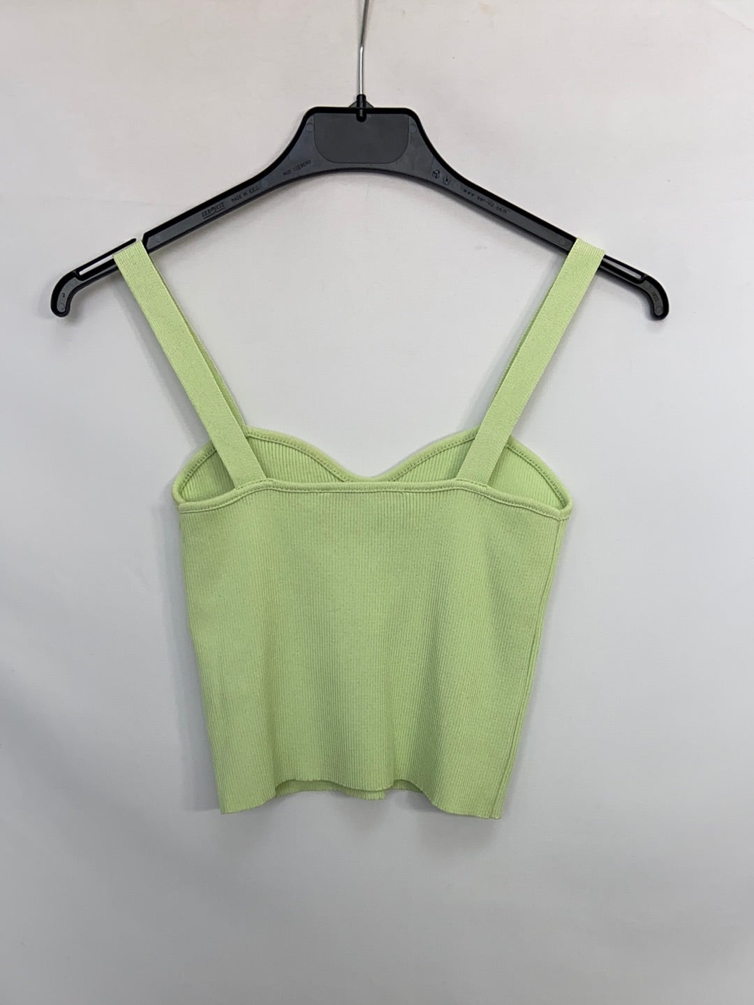 ZARA.Green knitted crop top T. S