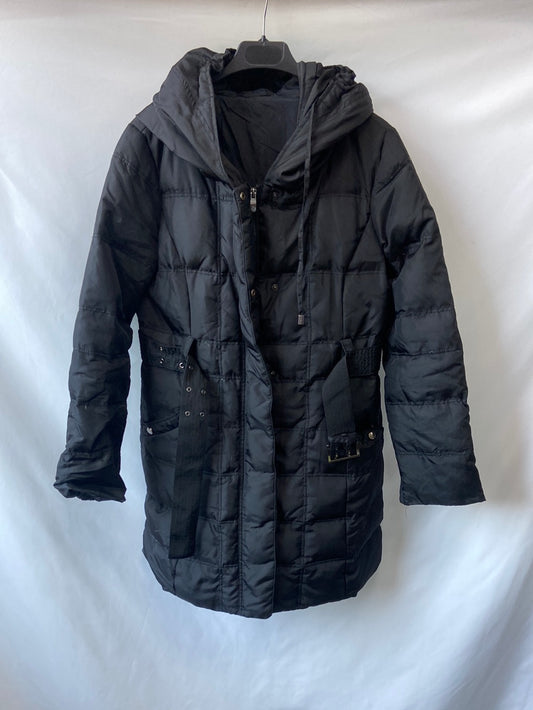 ZARA.Abrigo plumas negro T.M